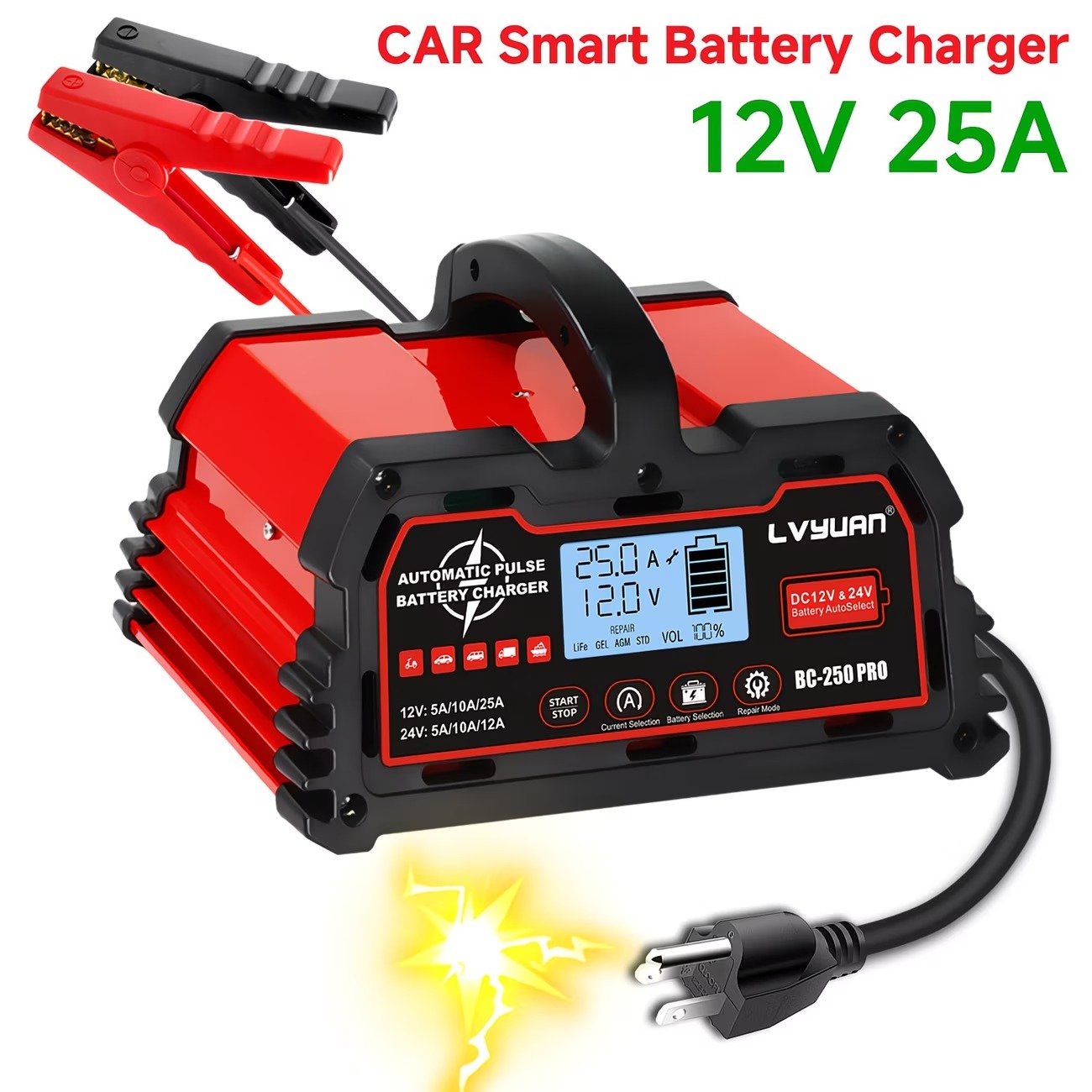 WhatsApp Image 2026-02-10 at 12.48.50 PM Cargador de batería 12V/24V 25A LiFePO4 LVYUAN - Imagen 1